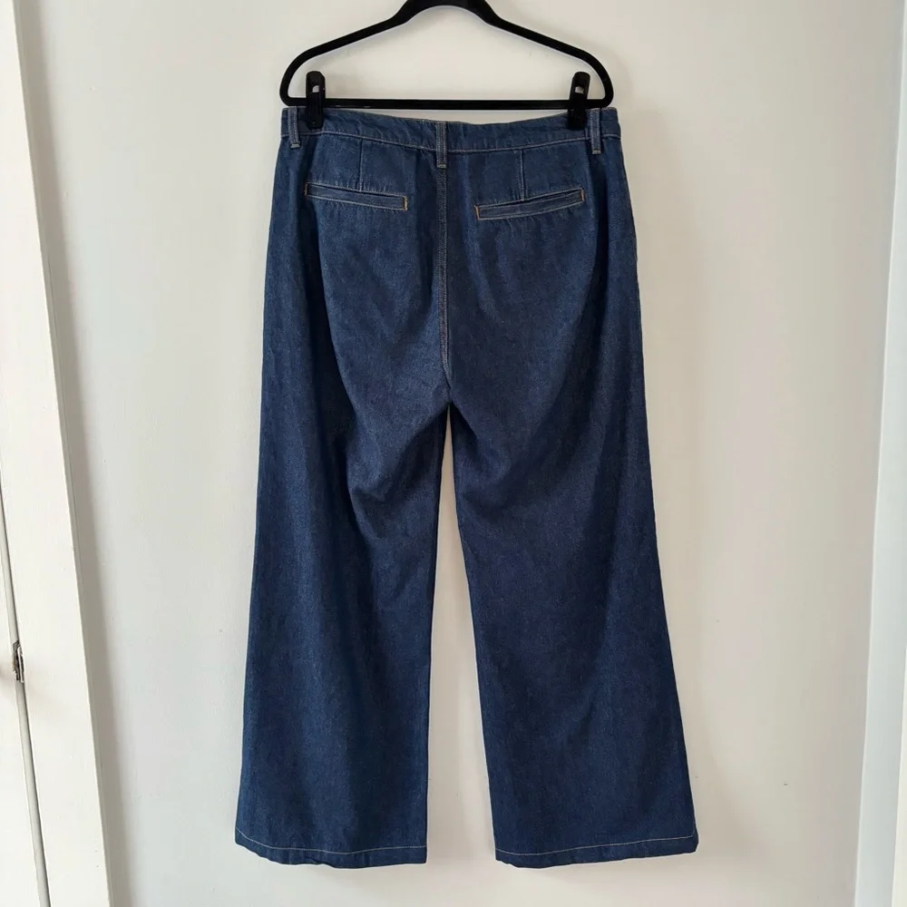 Reformation Elio Low Rise Denim Trouser Jeans Rigid Pant Wide Relaxed Leg - Picture 4 of 6